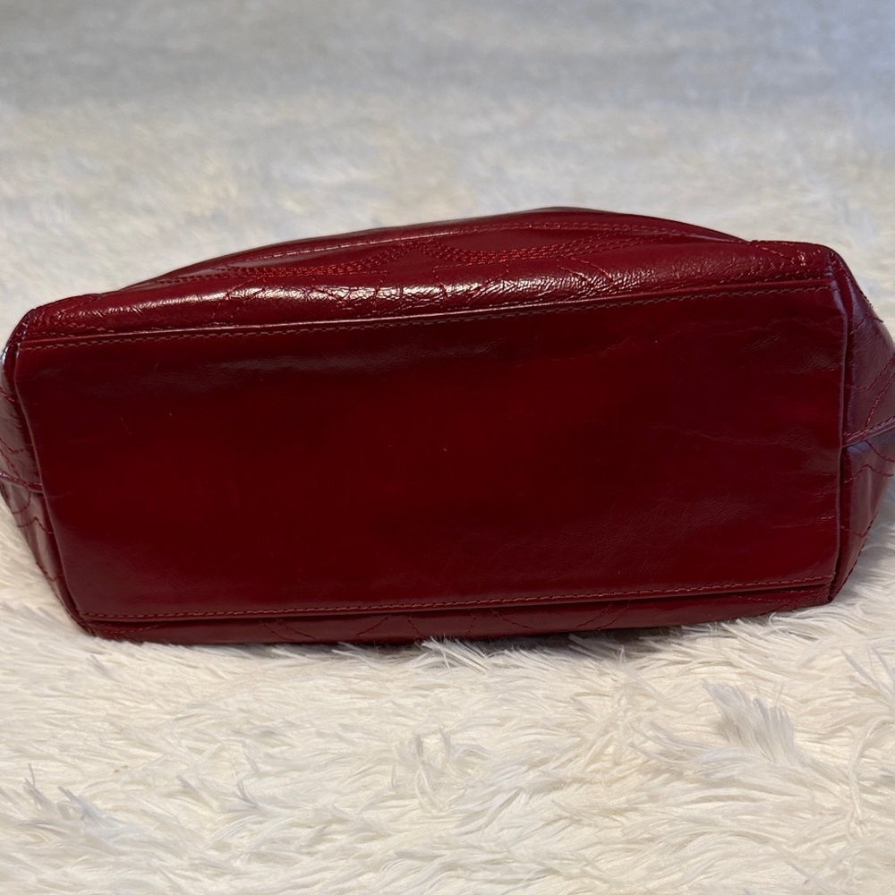 Coach Burgundy Leather Tote Bag - Picture 3 of 7